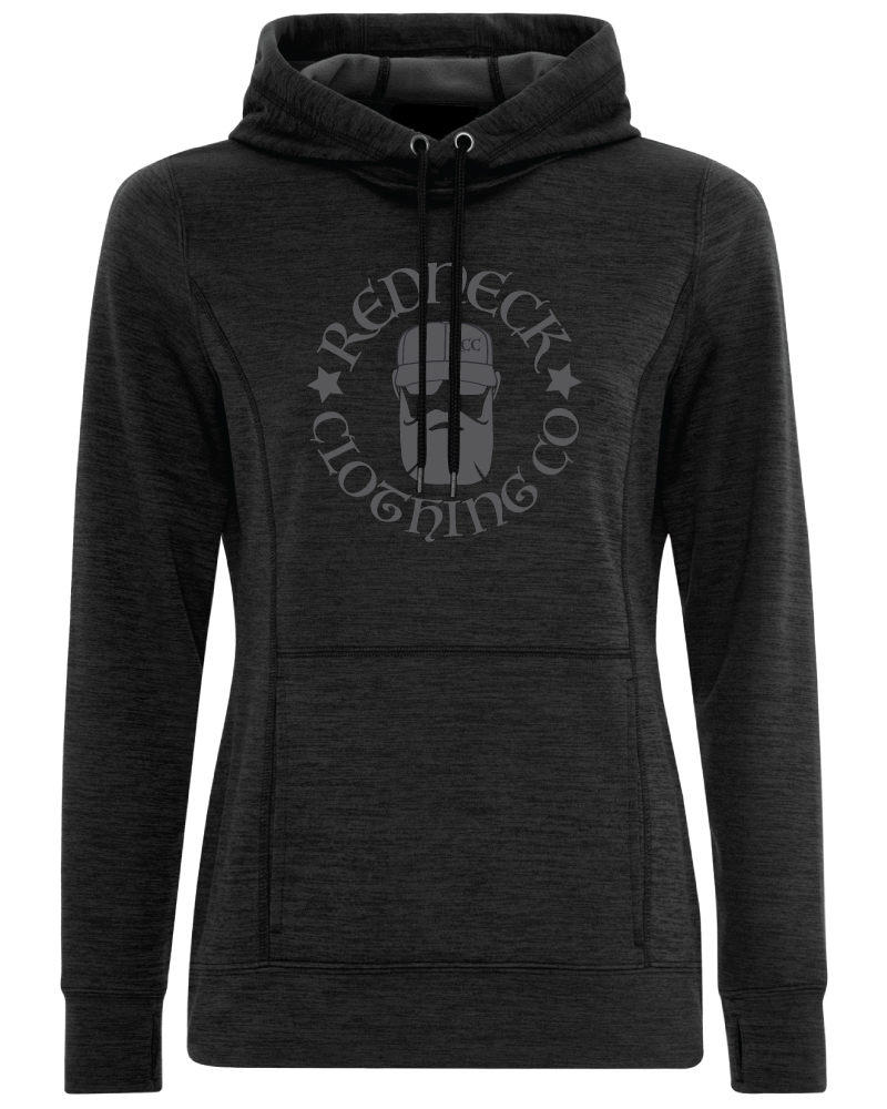 Women’s Black Dynamic Hoodie - OG Grey Logo - Redneck Clothing Co.